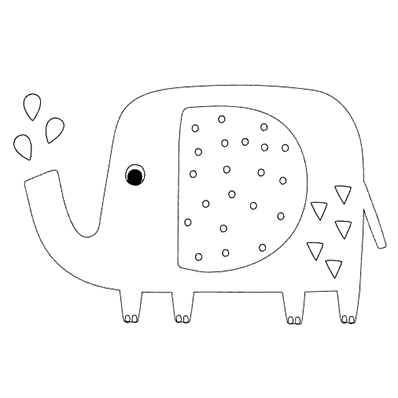 Activités  de coloriage d’éléphants
