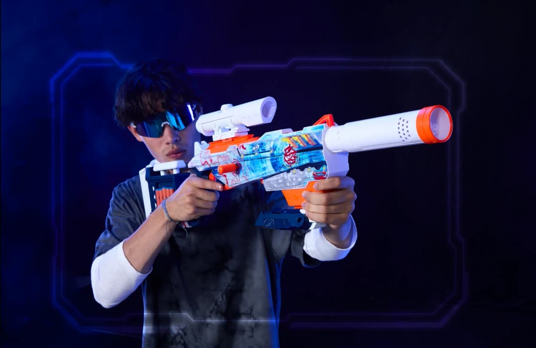 Kid playing with NERF Loadout blaster image